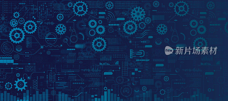 Technology Gears And Big Data Background